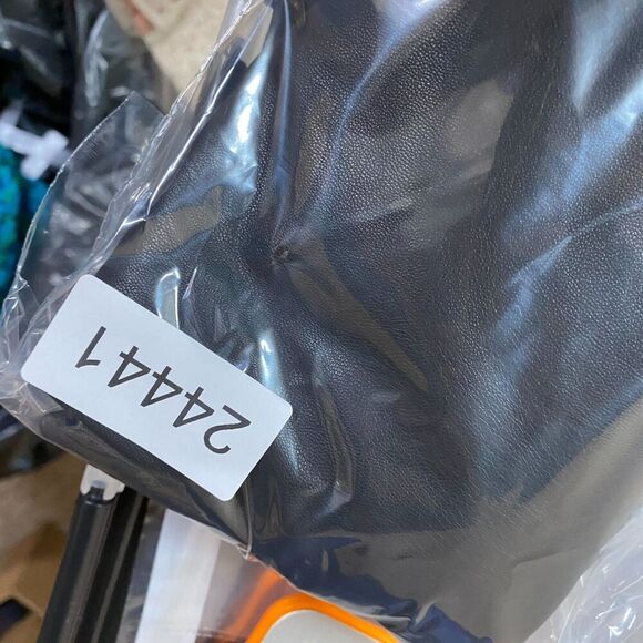 New Eden Pants Women 2 Black Super High Rise 90's Straight Sofia Faux Leather - Picture 13 of 13